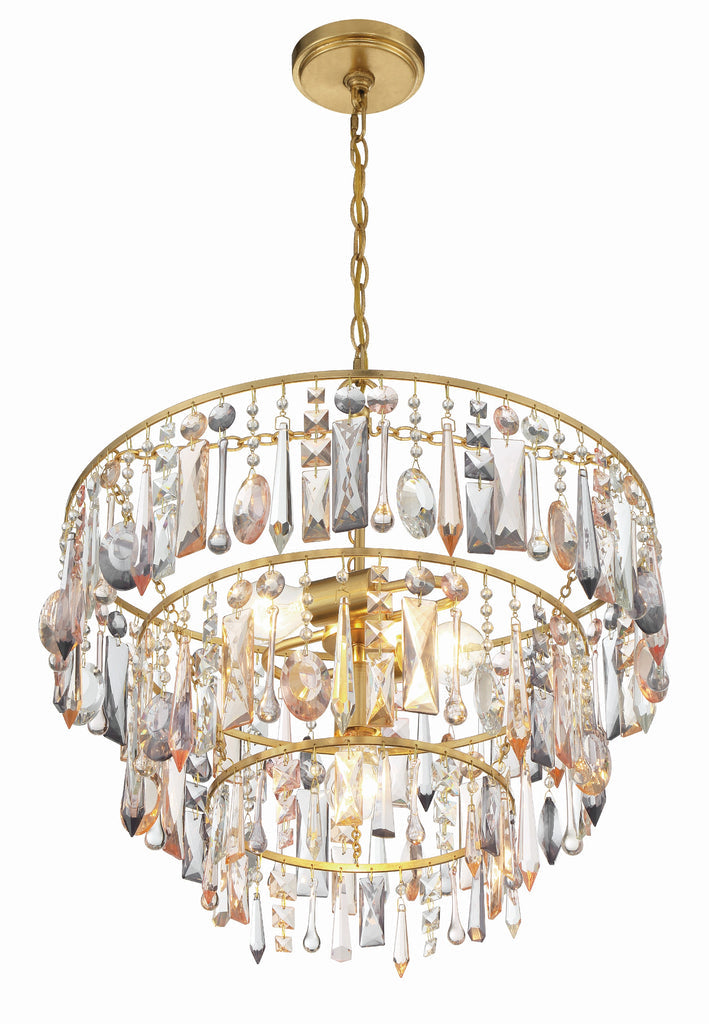 Elsa 3 Light Antique Gold Chandelier Chandelier Crystorama