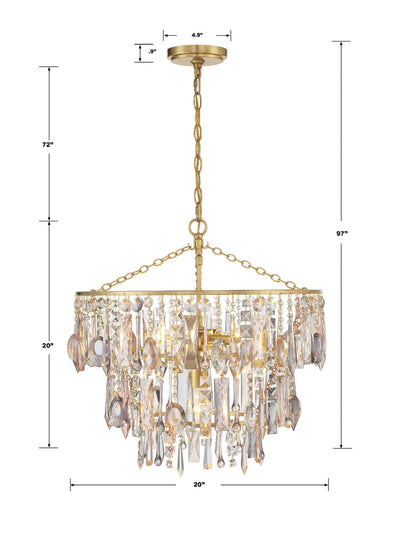 Elsa 3 Light Antique Gold Chandelier Chandelier Crystorama