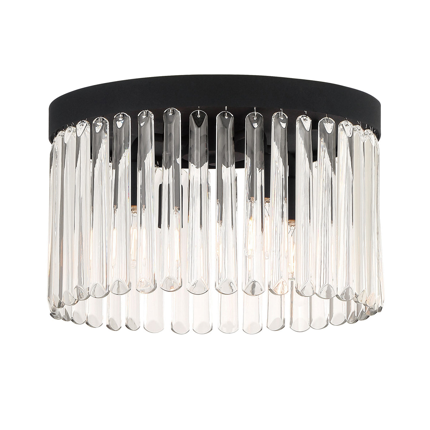 Emory 4 Light Black Forged Flush Mount Semi Flush Crystorama