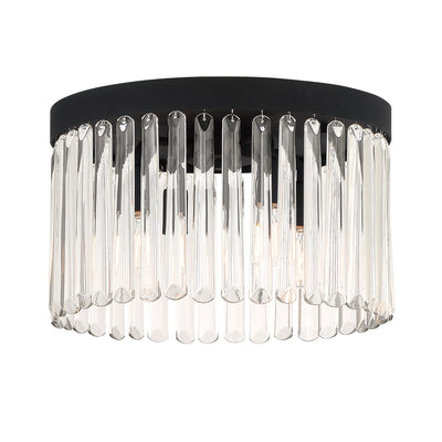 Emory 4 Light Black Forged Flush Mount Semi Flush Crystorama