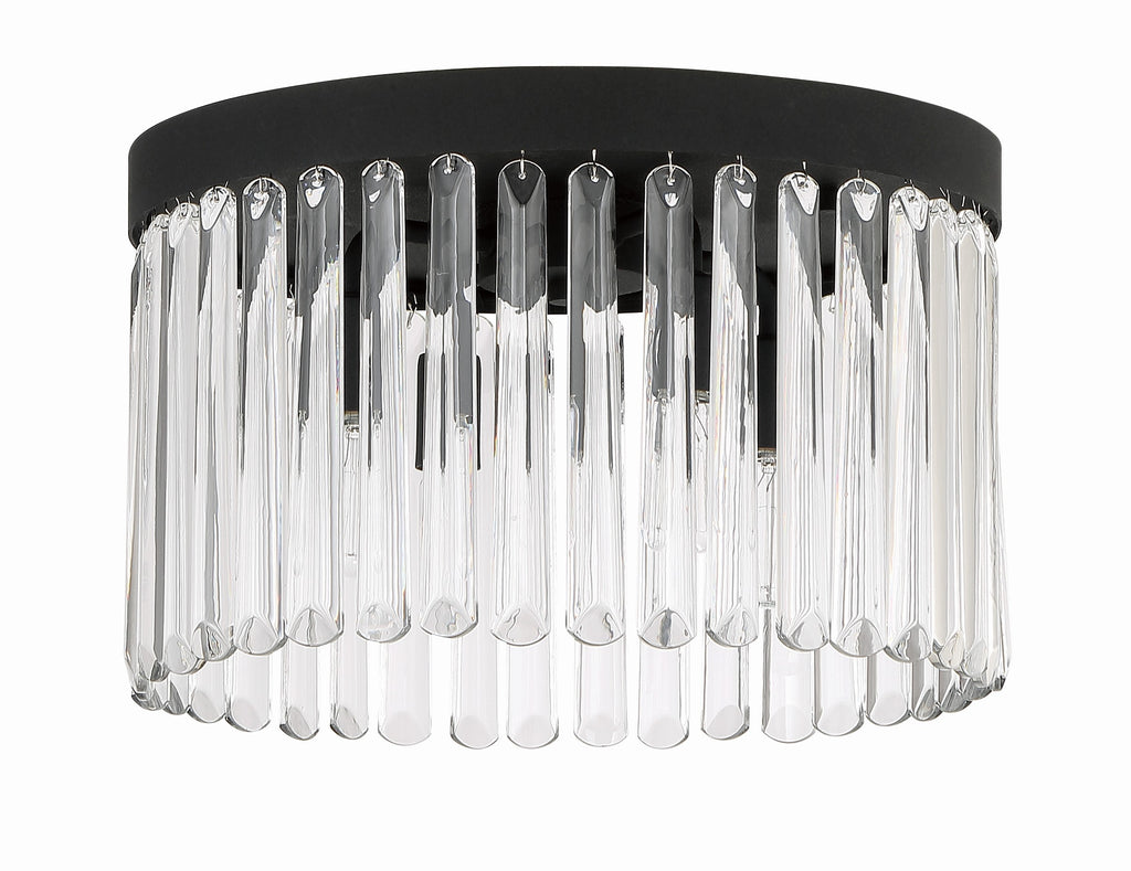 Emory 4 Light Black Forged Flush Mount Semi Flush Crystorama