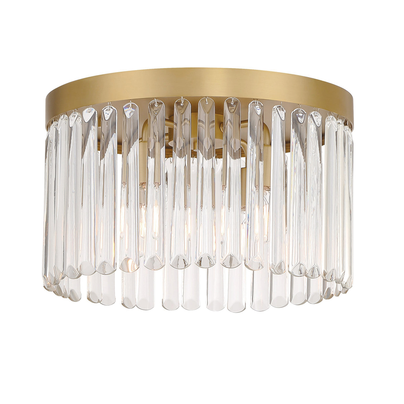 Emory 4 Light Modern Gold Flush Mount Semi Flush Crystorama