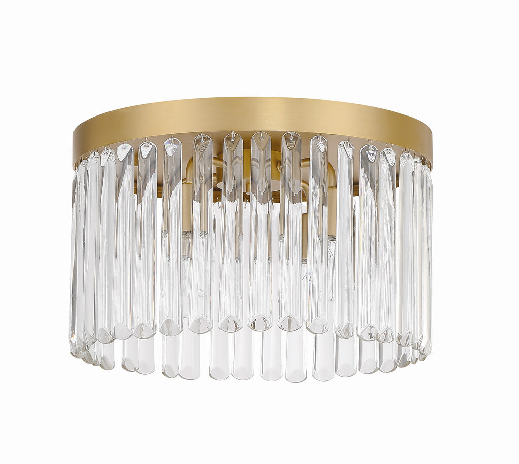 Emory 4 Light Modern Gold Flush Mount Semi Flush Crystorama