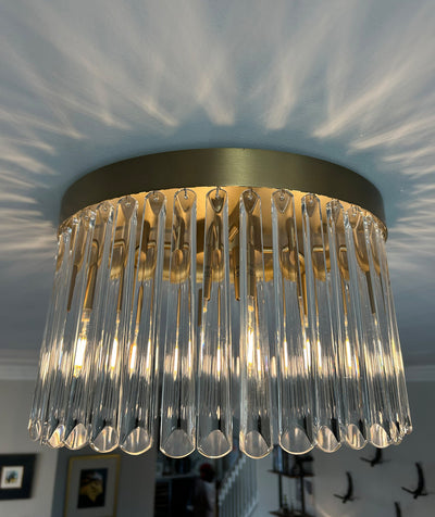 Emory 4 Light Modern Gold Flush Mount Semi Flush Crystorama