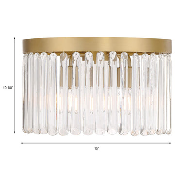 Emory 4 Light Modern Gold Flush Mount Semi Flush Crystorama