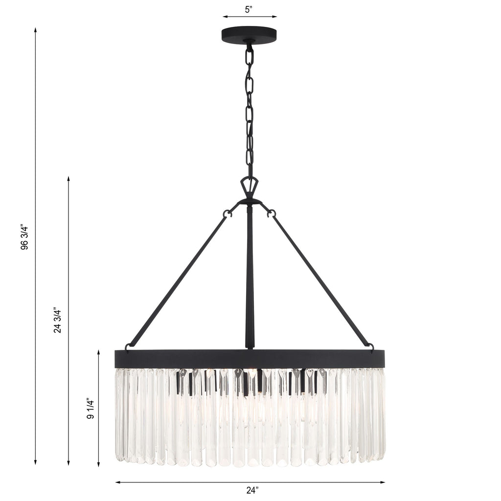 Emory 8 Light Black Forged Chandelier Chandelier Crystorama