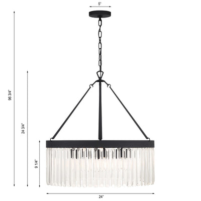 Emory 8 Light Black Forged Chandelier Chandelier Crystorama