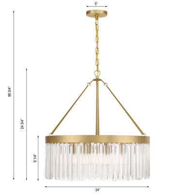 Emory 8 Light Modern Gold Chandelier Chandelier Crystorama