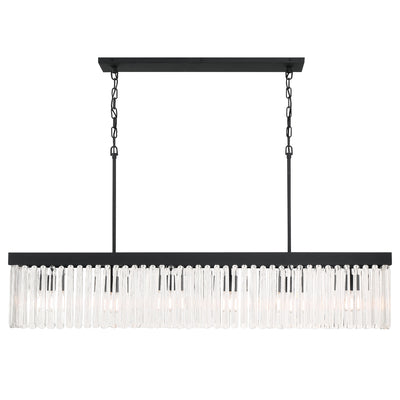 Emory 6 Light Black Forged Linear Chandelier Chandelier Crystorama