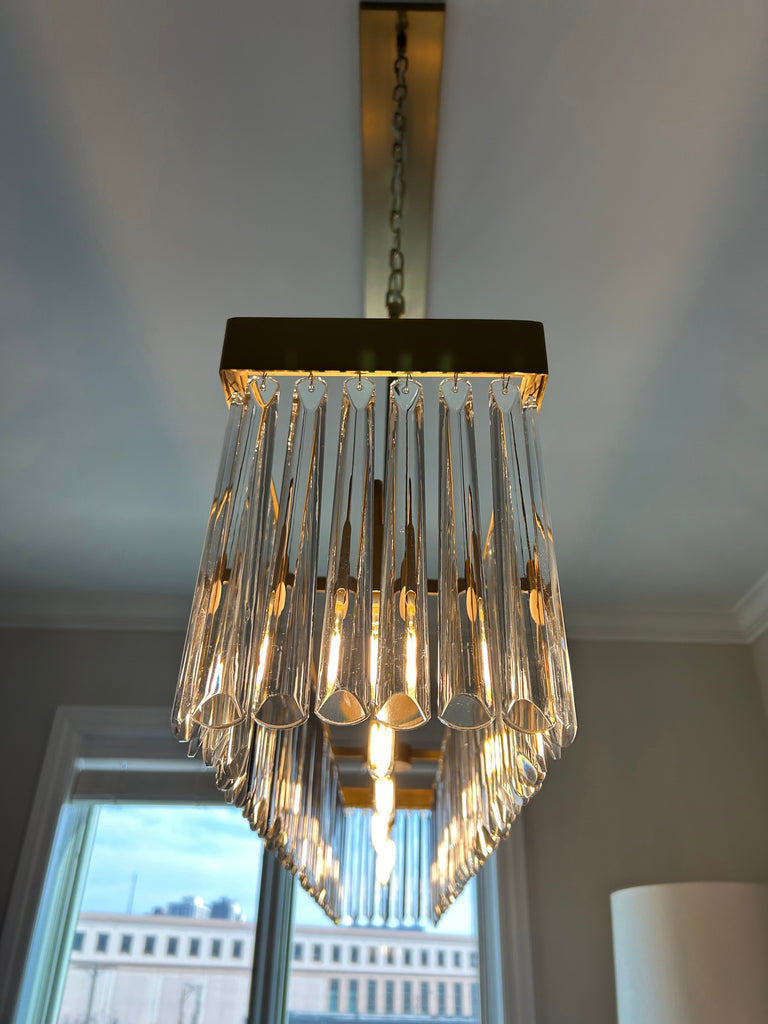 Emory 6 Light Modern Gold Linear Chandelier Chandelier Crystorama