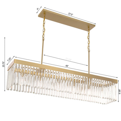 Emory 6 Light Modern Gold Linear Chandelier Chandelier Crystorama