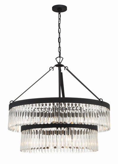 Emory 9 Light Black Forged Chandelier Chandelier Crystorama