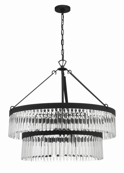 Emory 9 Light Black Forged Chandelier Chandelier Crystorama