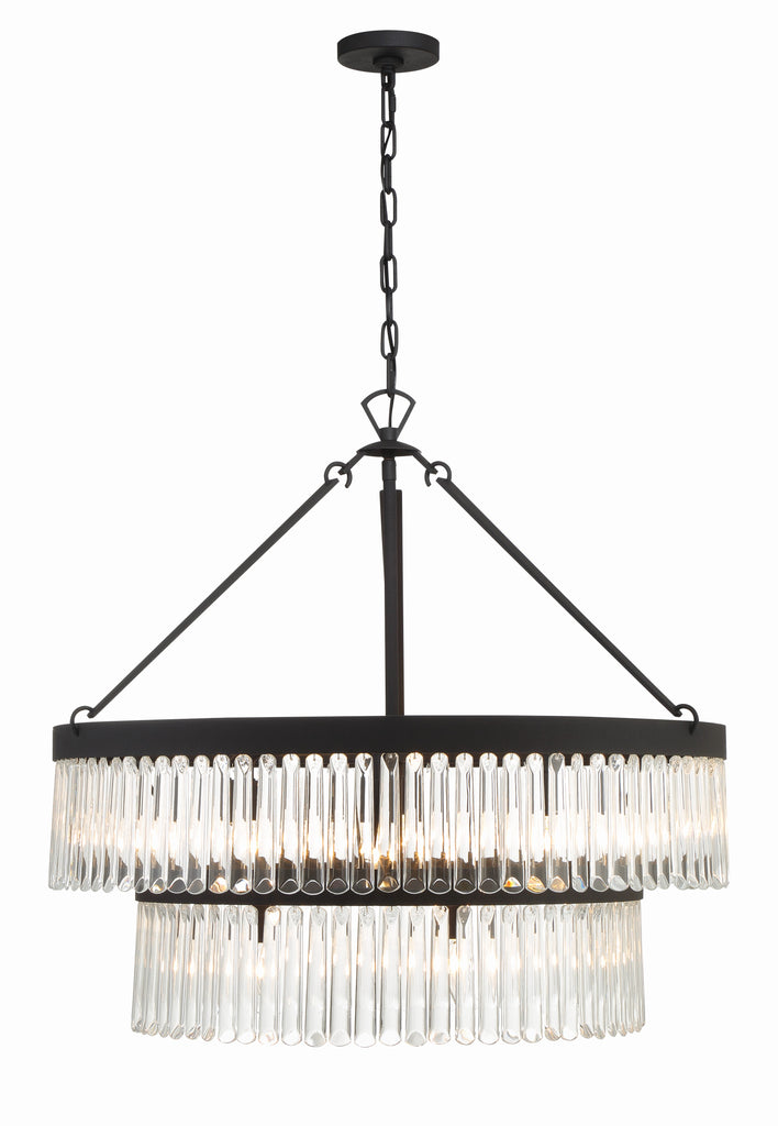 Emory 9 Light Black Forged Chandelier Chandelier Crystorama