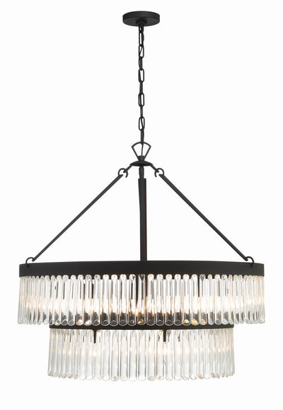 Emory 9 Light Black Forged Chandelier Chandelier Crystorama