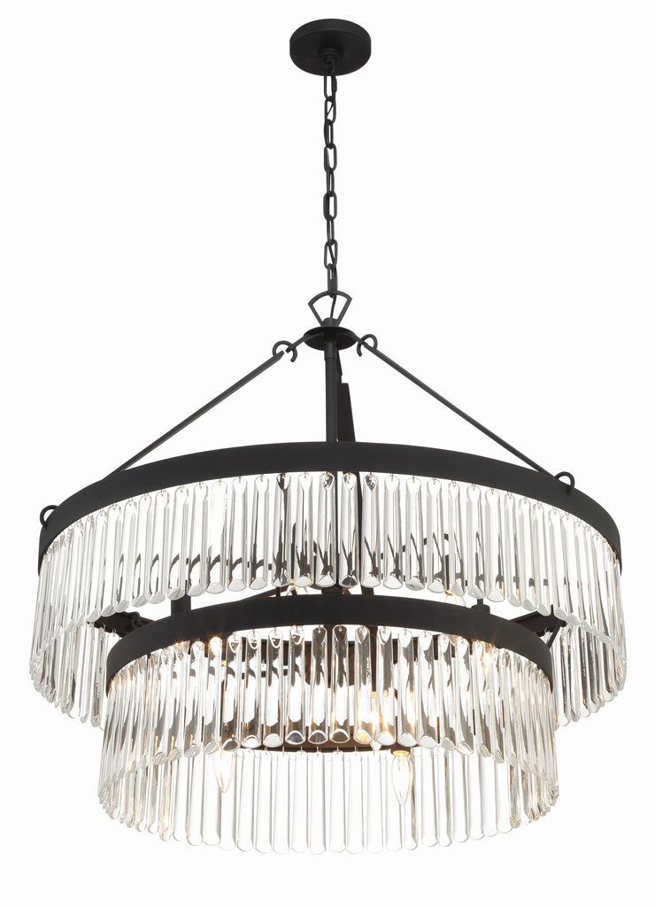 Emory 9 Light Black Forged Chandelier Chandelier Crystorama