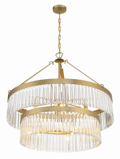 Emory 9 Light Modern Gold Chandelier Chandelier Crystorama