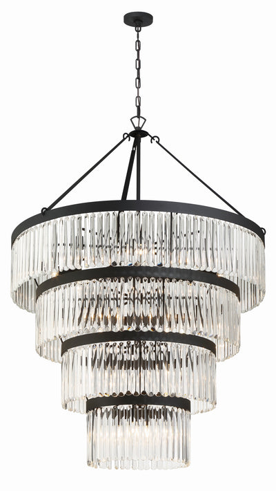 Emory 22 Light Black Forged Chandelier Chandelier Crystorama