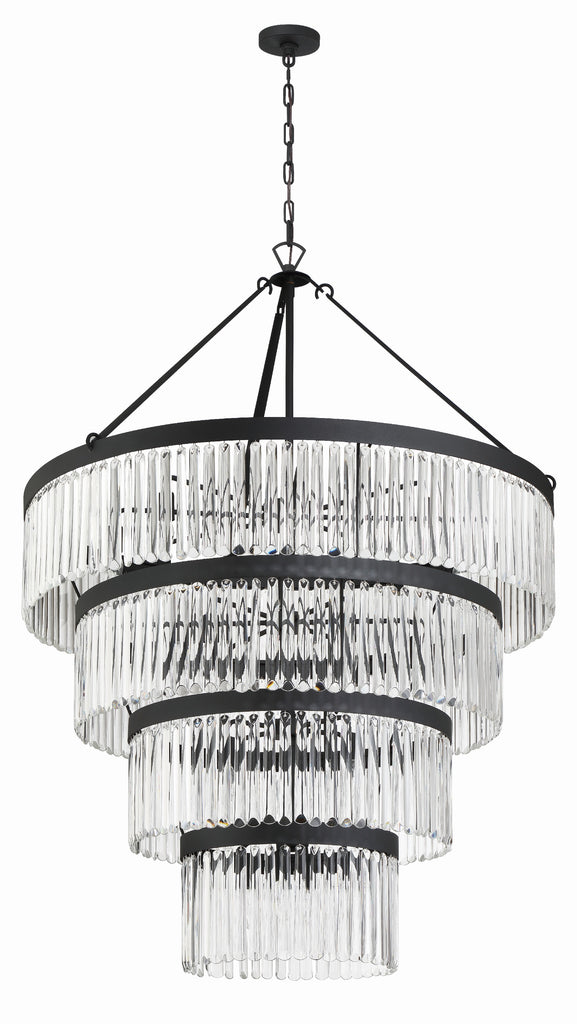 Emory 22 Light Black Forged Chandelier Chandelier Crystorama