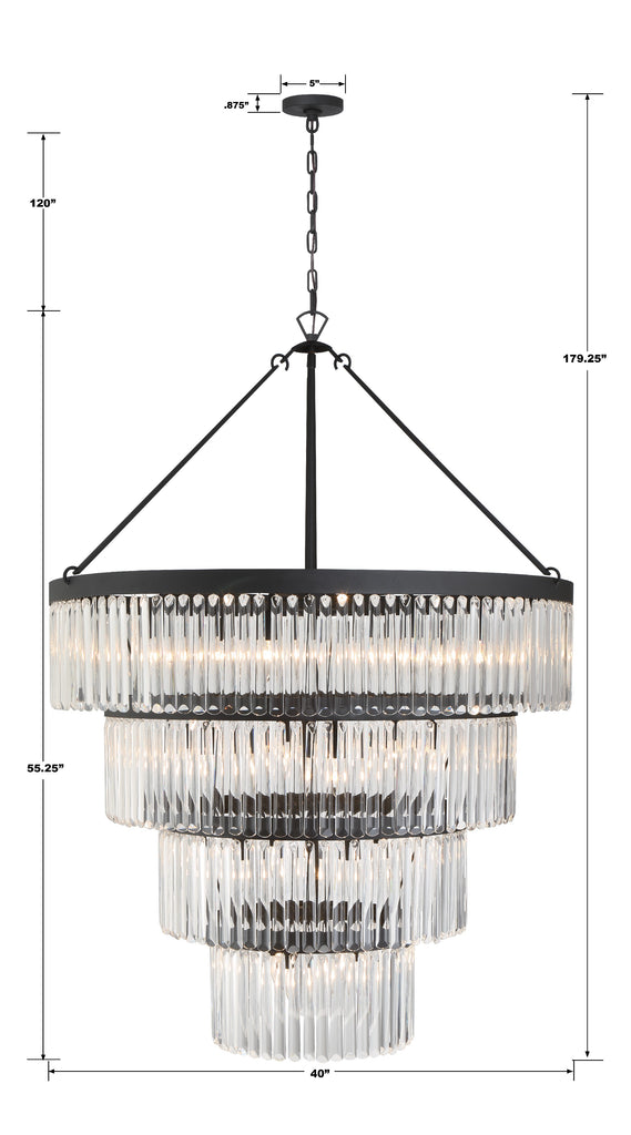 Emory 22 Light Black Forged Chandelier Chandelier Crystorama