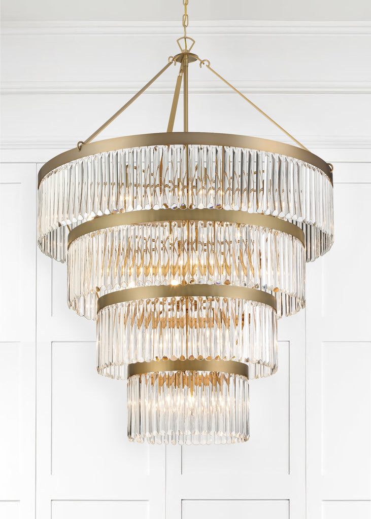 Emory 22 Light Modern Gold Chandelier Chandelier Crystorama