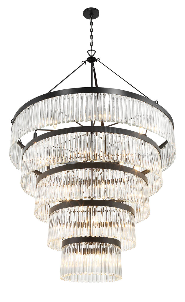 Emory 30 Light Black Forged Chandelier Chandelier Crystorama