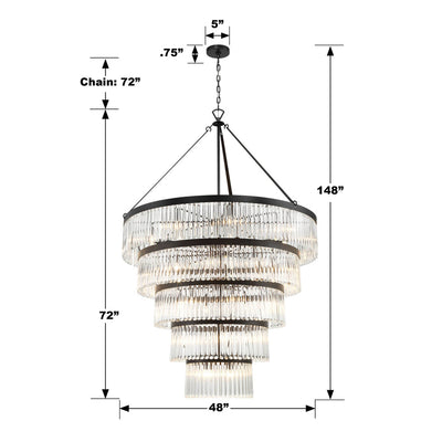 Emory 30 Light Black Forged Chandelier Chandelier Crystorama