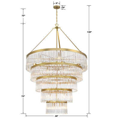 Emory 30 Light Modern Gold Chandelier Chandelier Crystorama