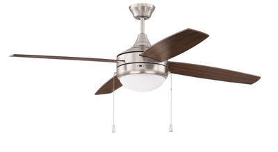 52" Phaze Energy Star 4 in Brushed Polished Nickel w/ Walnut/Dark Oak Blades Ceiling Fan CRAFTMADE