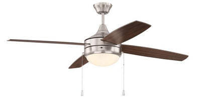 52" Phaze Energy Star 4 in Brushed Polished Nickel w/ Walnut/Dark Oak Blades Ceiling Fan CRAFTMADE