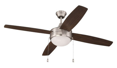 52" Phaze Energy Star 4 in Brushed Polished Nickel w/ Walnut/Dark Oak Blades Ceiling Fan CRAFTMADE