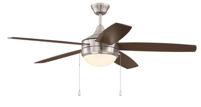 52" Phaze Energy Star 5 in Brushed Polished Nickel w/ Walnut/Dark Oak Blades Ceiling Fan CRAFTMADE