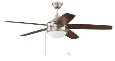 52" Phaze Energy Star 5 in Brushed Polished Nickel w/ Walnut/Dark Oak Blades Ceiling Fan CRAFTMADE