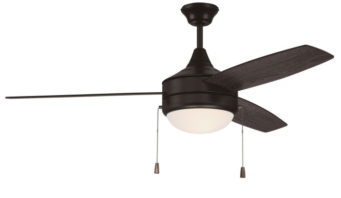 52" Phaze Energy Star 3 in Flat Black w/ Flat Black/Greywood Blades Ceiling Fan CRAFTMADE