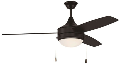 52" Phaze Energy Star 3 in Flat Black w/ Flat Black/Greywood Blades Ceiling Fan CRAFTMADE