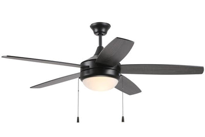 52" Phaze Energy Star 5 in Flat Black  w/ Flat Black/Greywood Blades Ceiling Fan CRAFTMADE