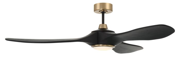 60" Envy in Flat Black/Satin Brass w/ Flat Black Blades Ceiling Fan CRAFTMADE