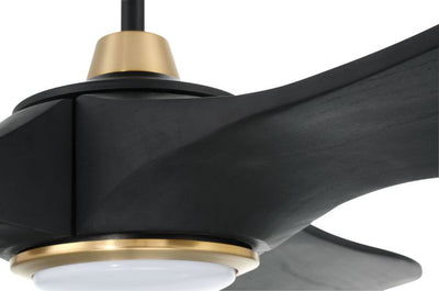 60" Envy in Flat Black/Satin Brass w/ Flat Black Blades Ceiling Fan CRAFTMADE