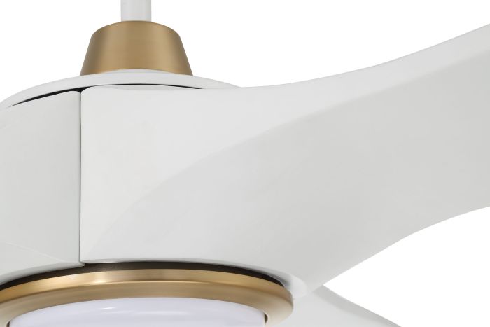 60" Envy in White/Satin Brass w/ White Blades Ceiling Fan CRAFTMADE