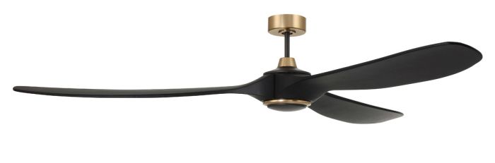 72" Envy in Flat Black/Satin Brass w/ Flat Black Blades Ceiling Fan CRAFTMADE