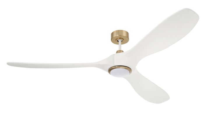 72" Envy in White/Satin Brass w/ White Blades Ceiling Fan CRAFTMADE