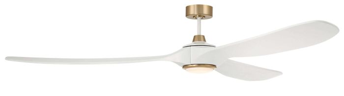 84" Envy in White/Satin Brass w/ White Blades Accessory CRAFTMADE