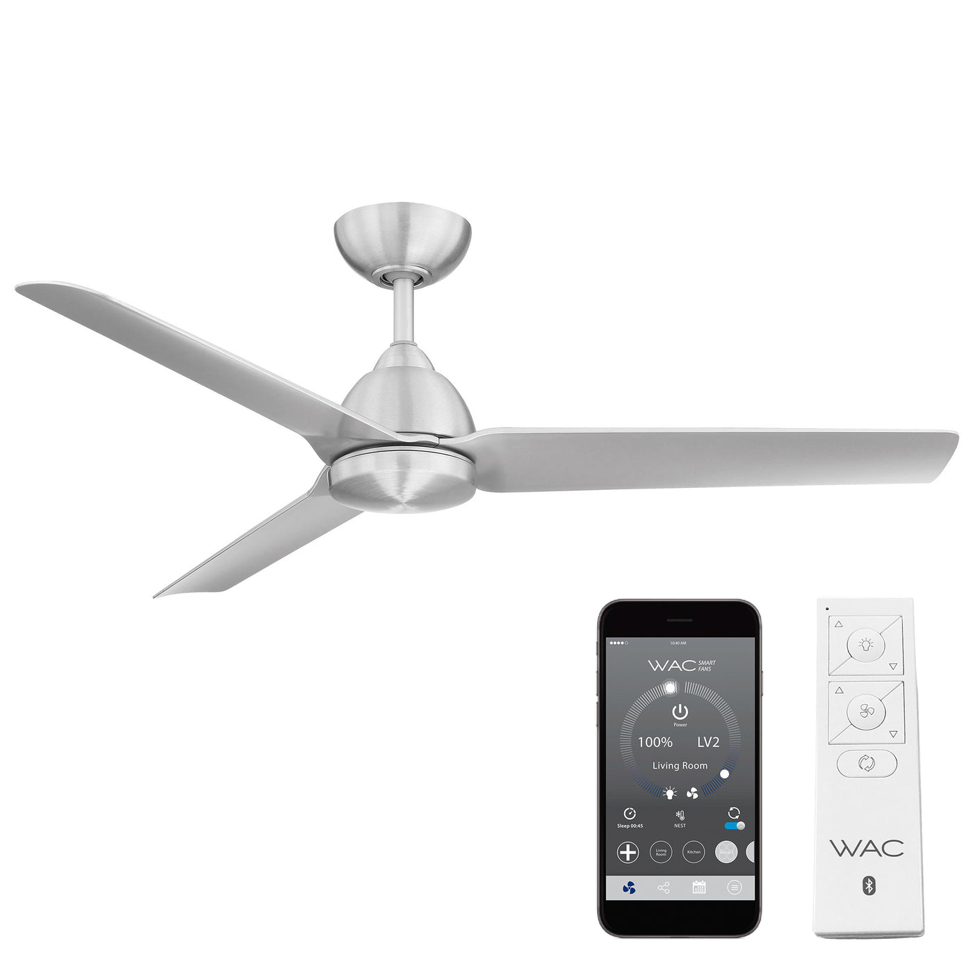 Mocha 3-Blade Smart Ceiling Fan Ceiling Fan WAC Lighting