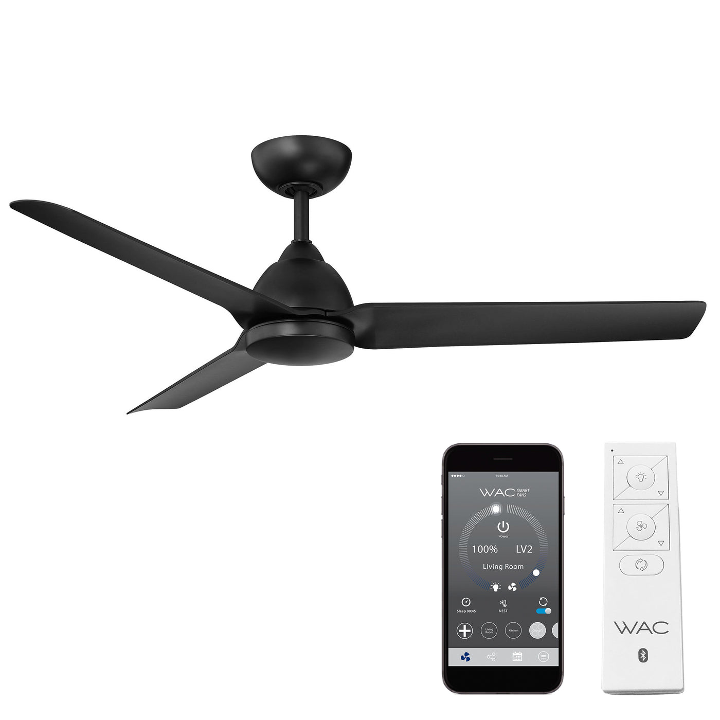 Mocha 3-Blade Smart Ceiling Fan Ceiling Fan WAC Lighting