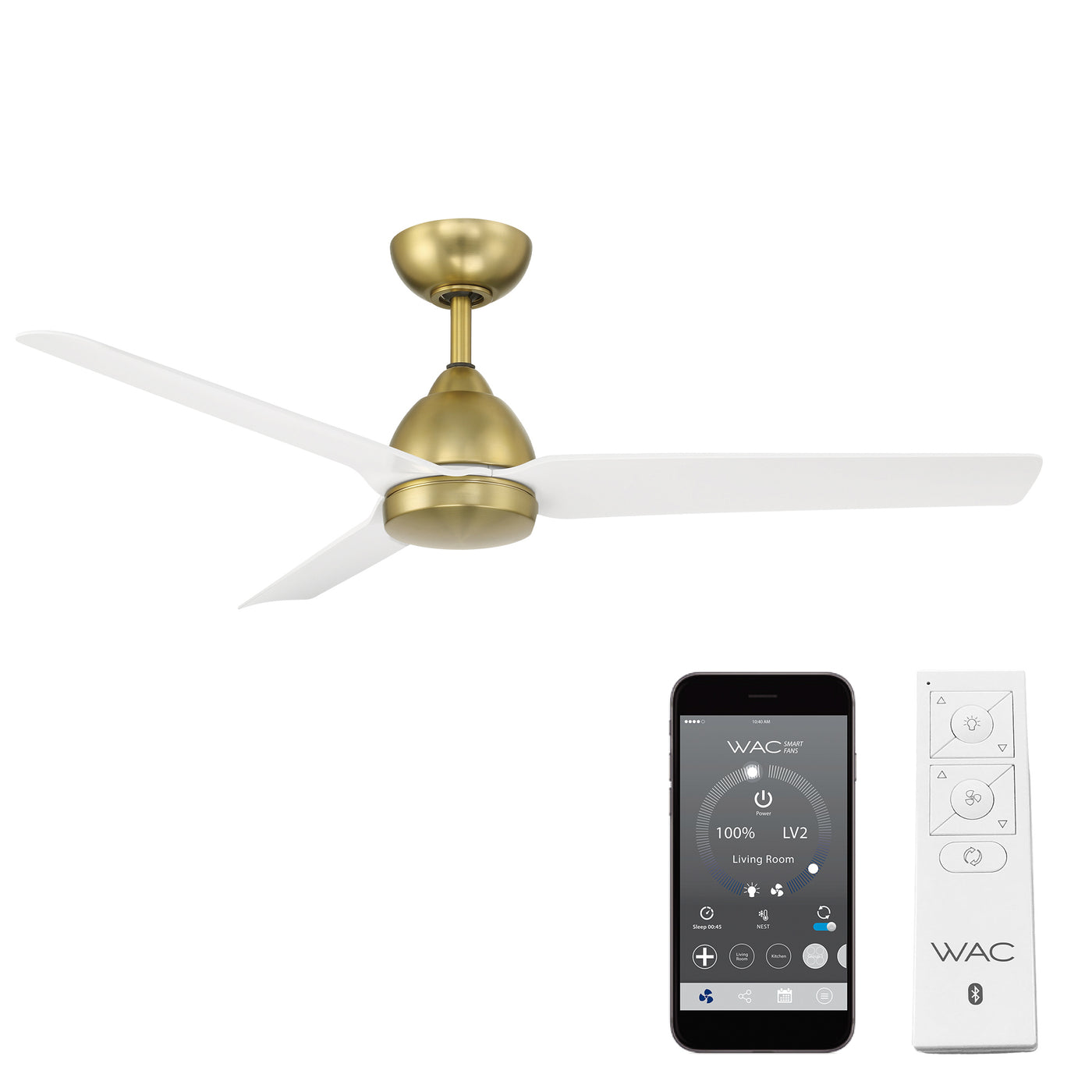 Mocha 3-Blade Smart Ceiling Fan Ceiling Fan WAC Lighting