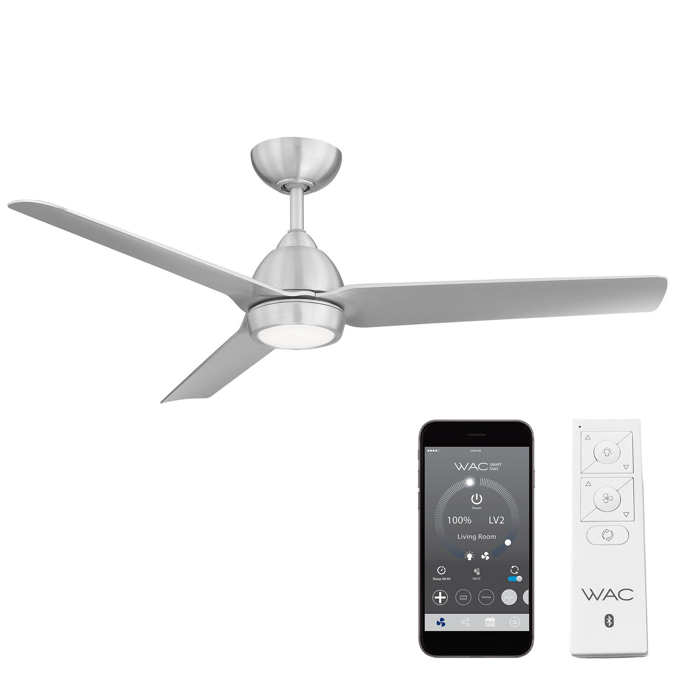 Mocha 3-Blade LED Smart Ceiling Fan Ceiling Fan WAC Lighting