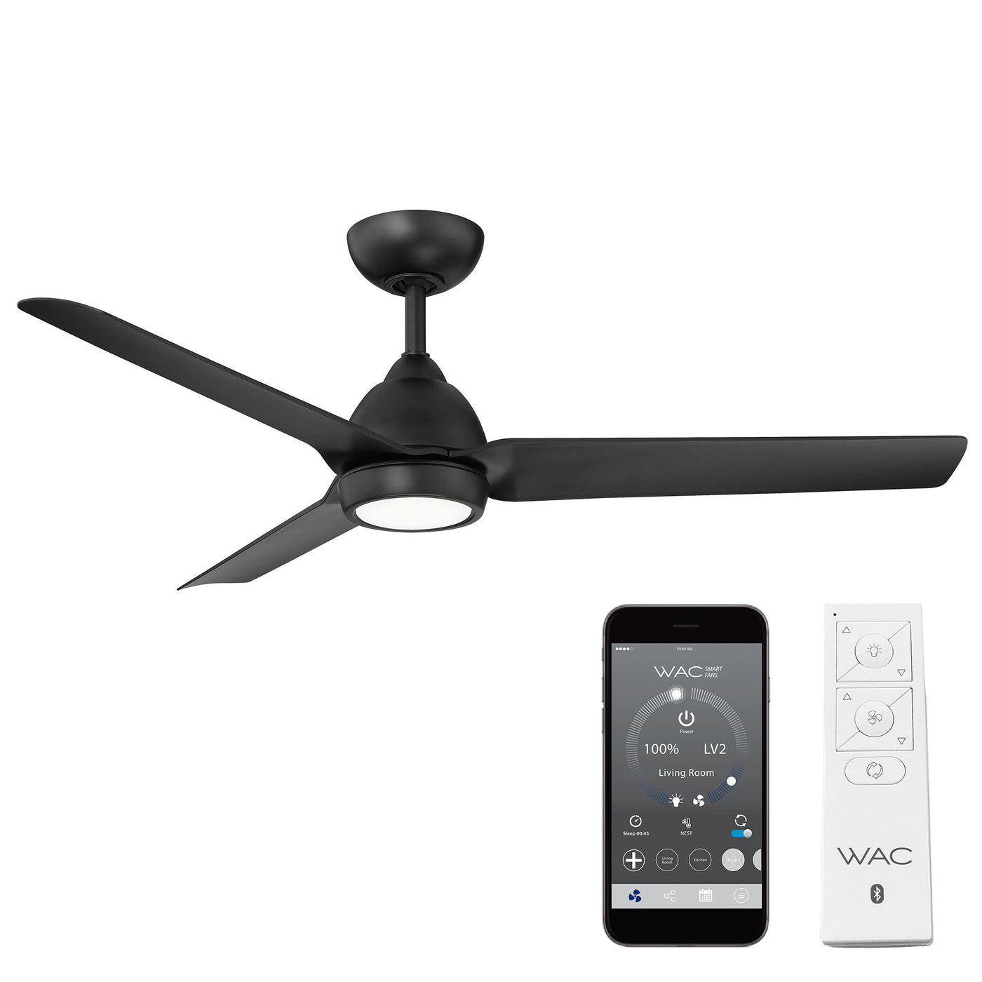 Mocha 3-Blade LED Smart Ceiling Fan Ceiling Fan WAC Lighting