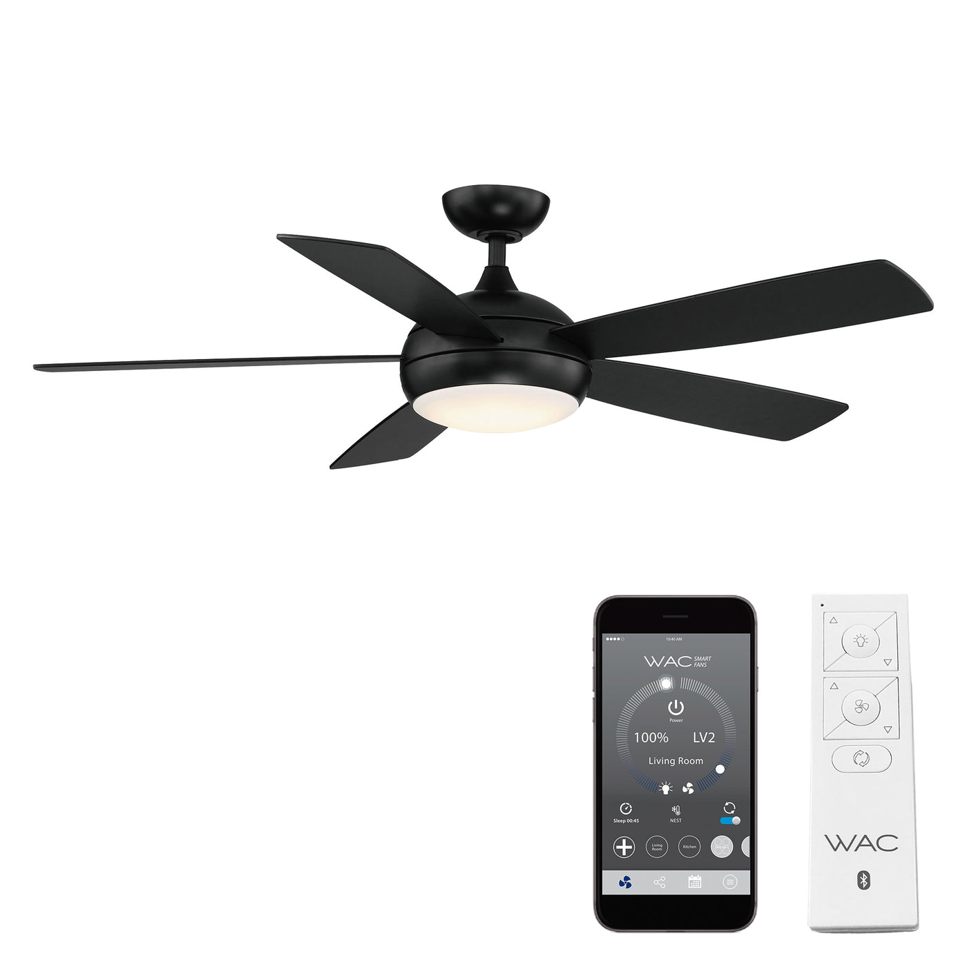 Odyssey 5-Blade Smart Ceiling Fan Ceiling Fan WAC Lighting