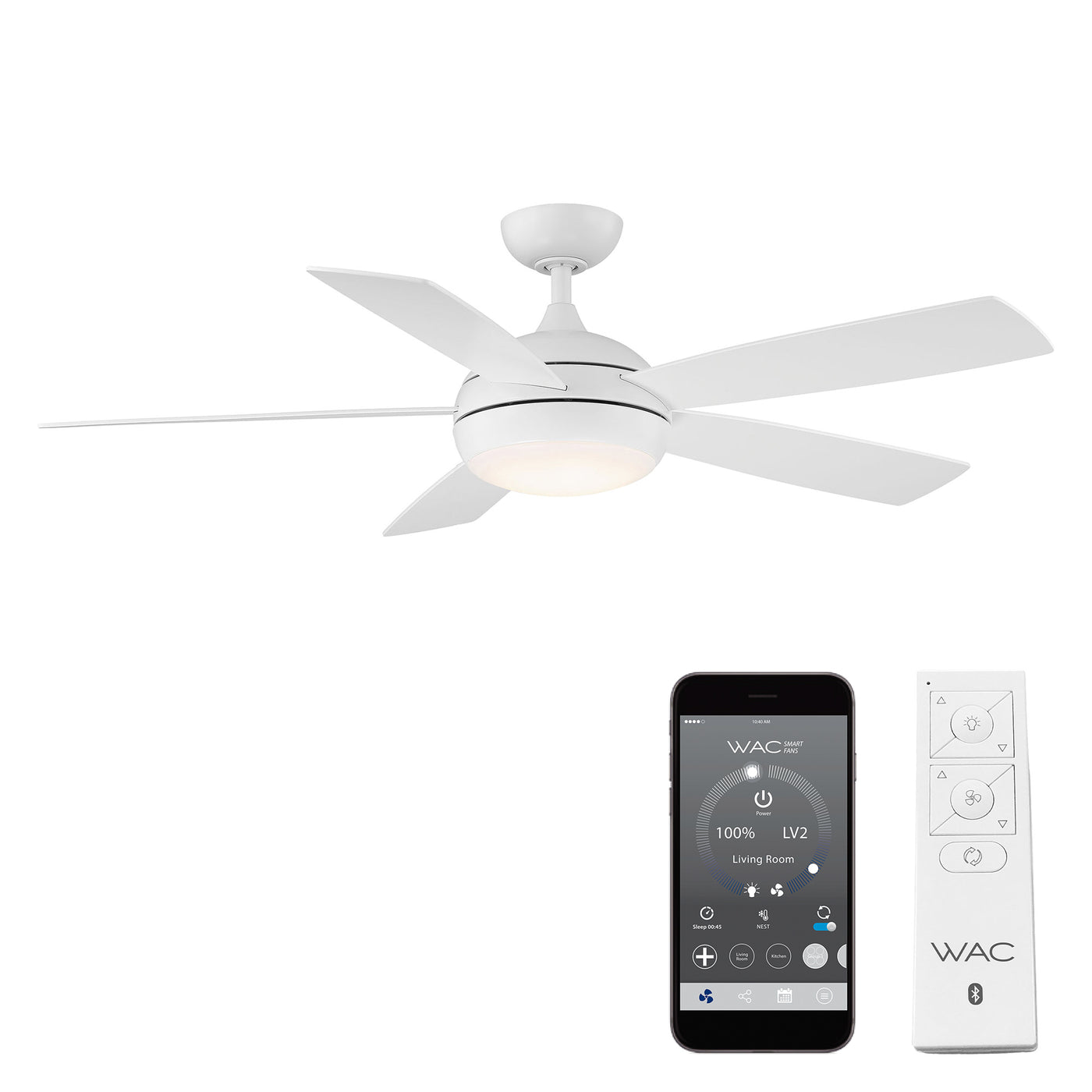 Odyssey 5-Blade Smart Ceiling Fan Ceiling Fan WAC Lighting