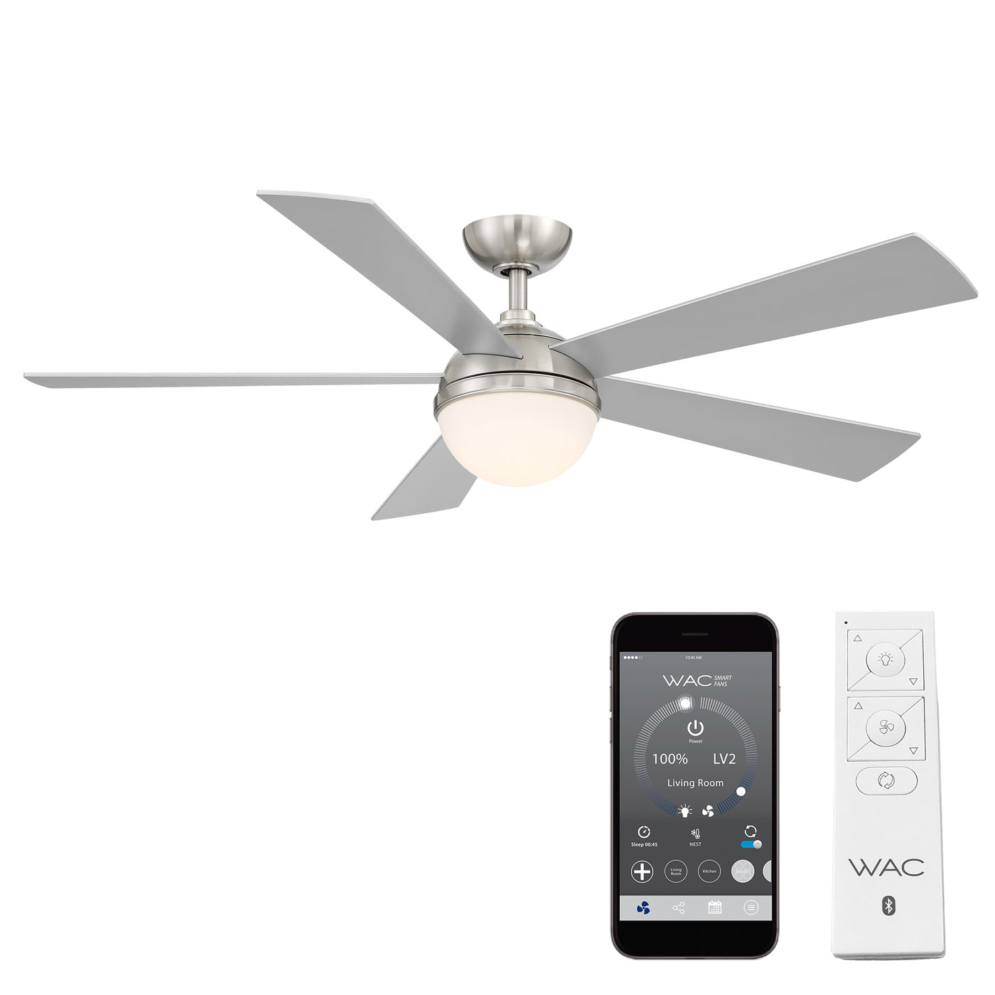 Eclipse 5-Blade LED Smart Ceiling Fan Ceiling Fan WAC Lighting